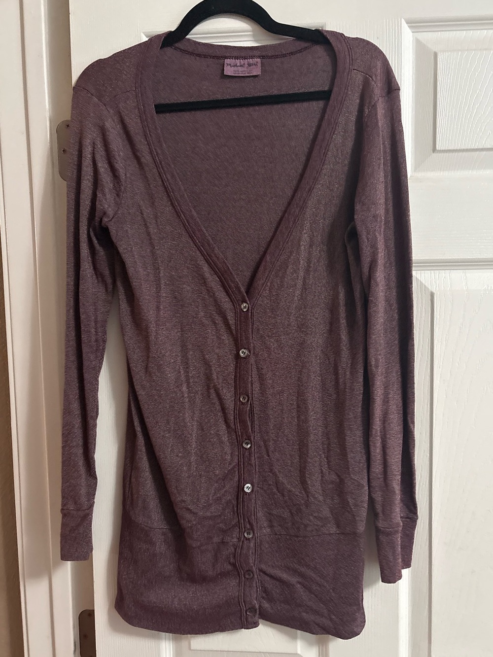 Michael Stars button front v neck cardigan lightweight fall OS